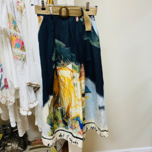 Amalfi Coastline Midi Skirt